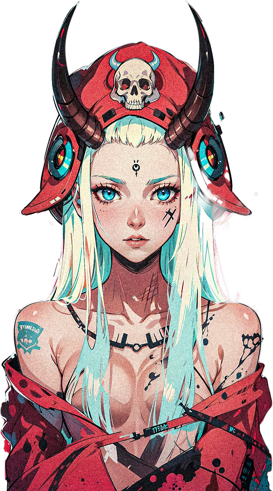 Cyber-pop poster portrait